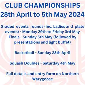 2024 Club Championships 28th April to 5th May