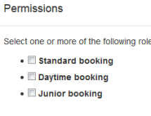 Booking categories
